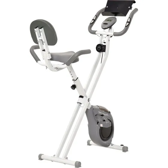 HOMCOM Vélo d'appartement pliable magnétique blanc/gris