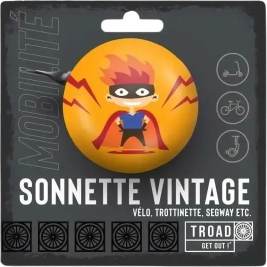 Toad DRING G Sonnette Vintage Orange pour Vlo et Trottinette