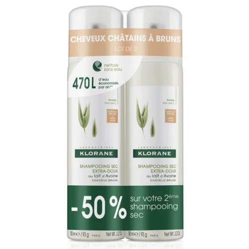 Klorane Shampoing Sec Teint Avoine & Cramide 2x150ml