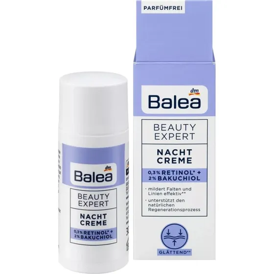 Balea Beauty Expert Crème de Nuit 0,3% Rétinol & 2% Bakuchiol, 30 ml