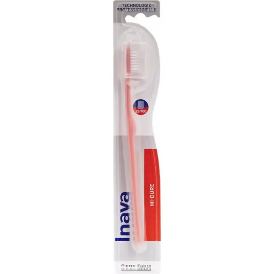 Inava Brosse  dents 25/100 mi-dure - Manche flexible