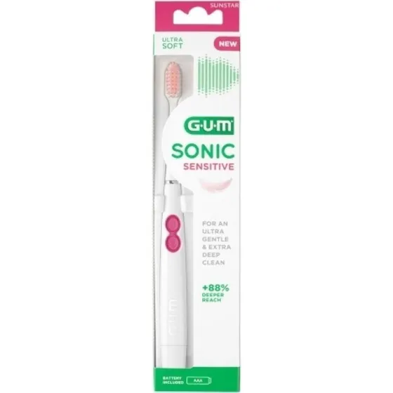 GUM Sonic Sensitive Ultra Soft Brosse à dents à piles 4101