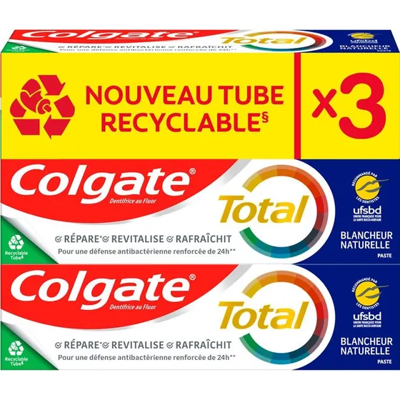 Colgate Total Blancheur Naturelle 3x75ml