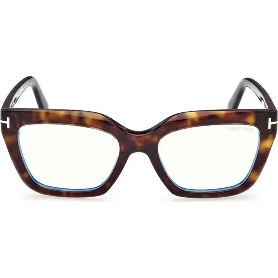 Tom Ford FT6093-B Blue Block Lunettes de Vue Oeil de Chat Havana