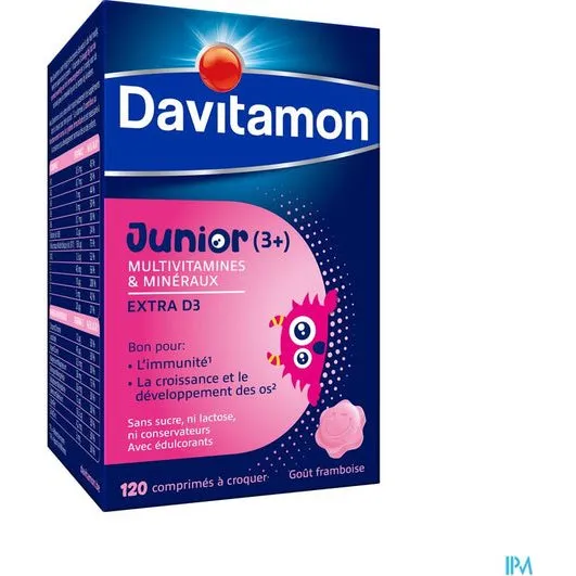Davitamon Junior Framboise 60 Comprimés à Croquer
