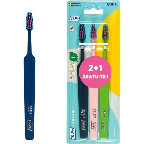 TePe Colour Brosse  Dents Souple Lot de 3 (2 + 1 offerte)
