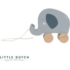 Little Dutch lphant  tirer en bois - Bleu poudr