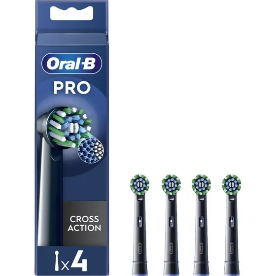 Oral-B Pro CrossAction Ttes de Brosses Noires (4 pcs)