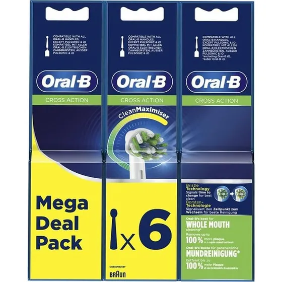 Oral-B CrossAction Tte de Brossage Rechange 6 Pices