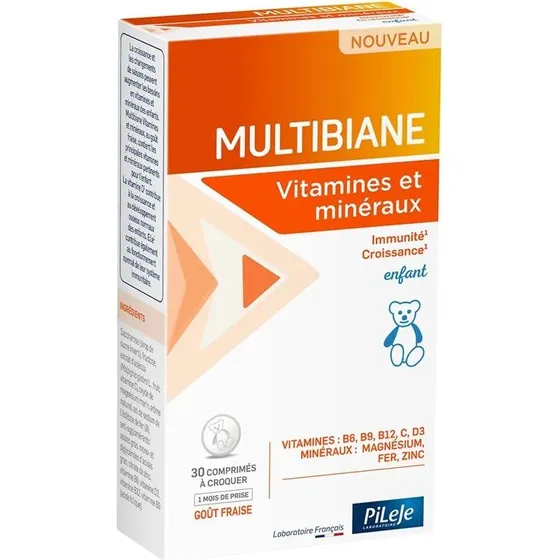 Pileje Multibiane Vitamines Enfant 30 comprimés à croquer