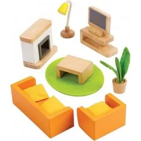 Hape Salon pour poupes 12 pices en bois