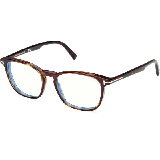 TOM FORD FT5960-B 052 Montures Optiques Carrées en Acétate Havane