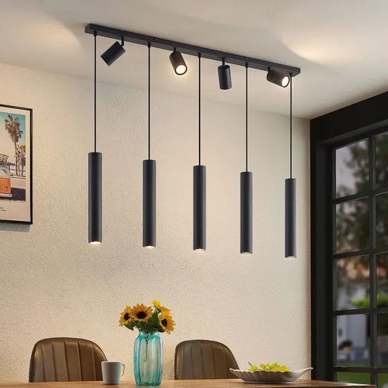 Suspension Lindby Sanad L116 Sand Black - 9 Lampes - Noir
