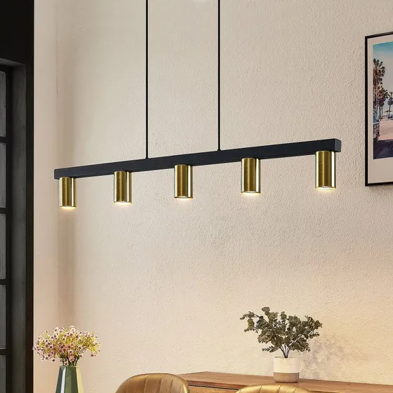 Suspension Lindby Baliko - Noir et Laiton - 5 Lampes