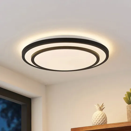 Lindby Essina Plafonnier LED Dimmable CCT Noir