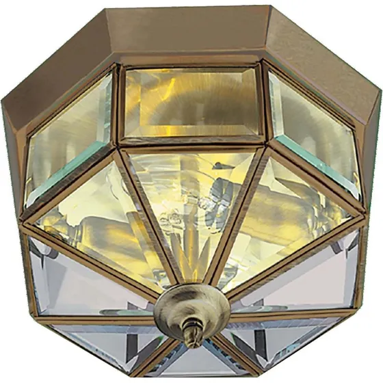 Searchlight Plafonnier Flush Klassik Laiton Antique Octogonal