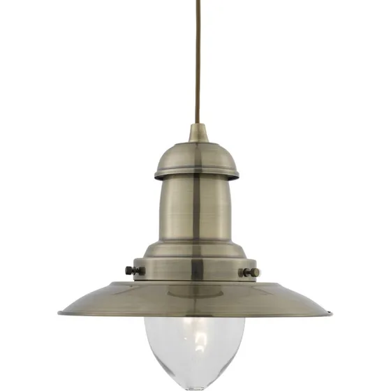 Searchlight Suspension Fisherman en laiton ancien, Ø 32 cm