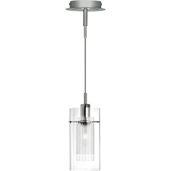 Searchlight Suspension Duo 1 - Verre Transparent et Givré - Chrome