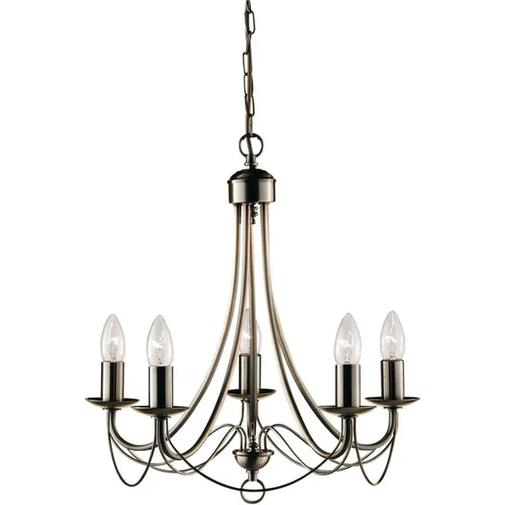 Searchlight Lustre Maypole - Laiton Antique - 5 Lampes