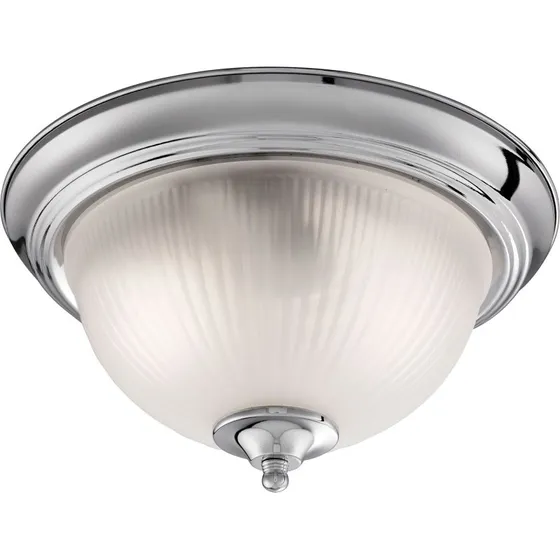 Searchlight Plafonnier American Diner Chrome et Verre Rainuré