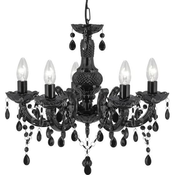 Searchlight Lustre Marie Therese Noir - 5 Lampes