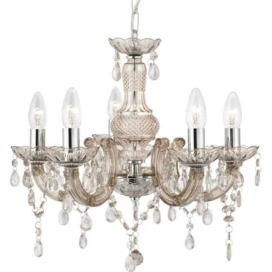 Searchlight Lustre Marie Therese, Marron, 5 Lampes, Ø 48 x 93 cm