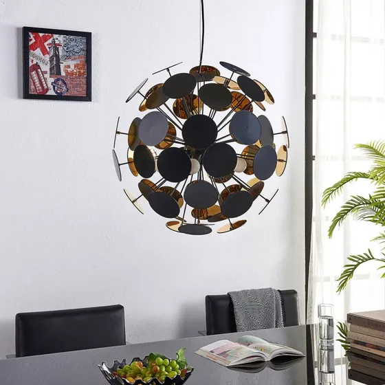 Suspension Lindby Kinan Noir et Or - Design Moderne