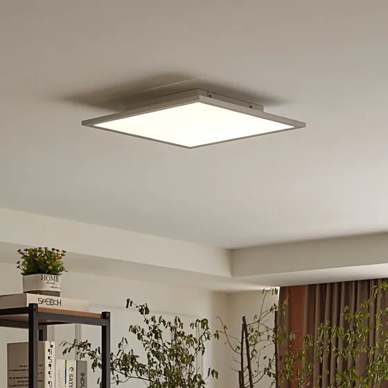 Lindby Panneau LED Livel 40x40cm - Blanc/Argent - 4000K