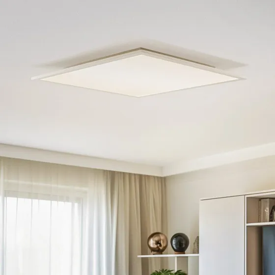 Lindby Livel Panneau LED Carré 62x62cm - Blanc/Argent - 4000K