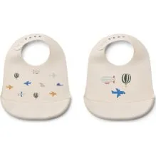 Liewood Bavoir Silicone 2 Pièces Aviator/Ecru