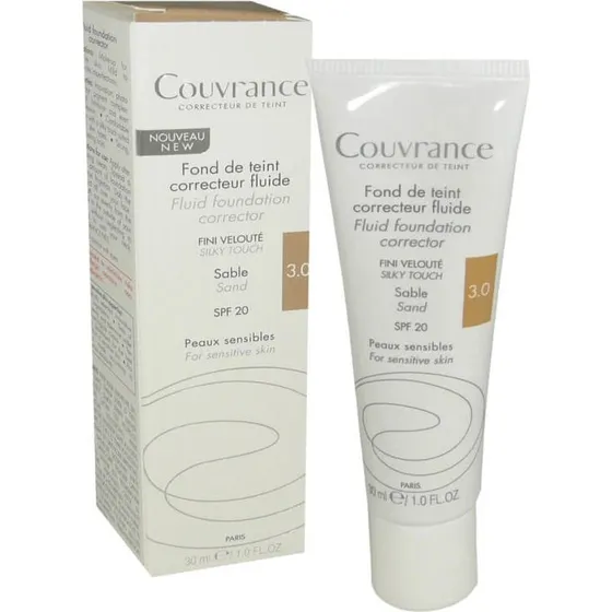 AVÉNE Couvrance Fond de Teint Correcteur Fluide 3.0 Sable 30 ml