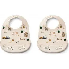 Liewood Tilda Bib Embossment 2-Pack - Farm/Sandy