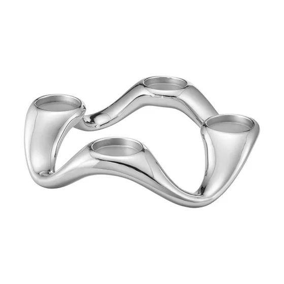 Georg Jensen Cobra Bougeoir 33 cm Acier Inoxydable Miroir