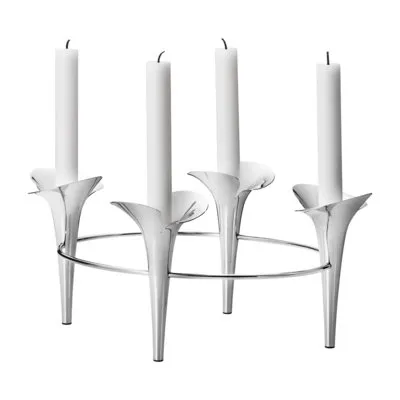 Georg Jensen Bloom Botanica Porte-Bougie Acier Inoxydable