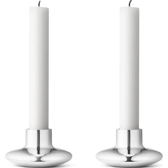 Georg Jensen – Bougeoir Henning Koppel, 2 pièces, acier inoxydable