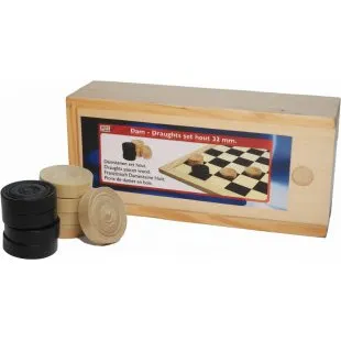 HOT Games - Pions de Dames en Bois 40 Pièces
