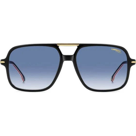 Carrera 350/S Lunettes de Soleil Homme Rectangulaires Noires et Bleues