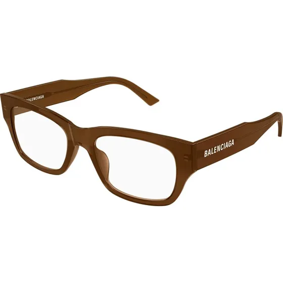 Balenciaga BB0450O 005 Montures Optiques Carrées Marron Transparent
