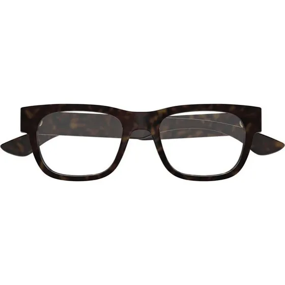 Alexander McQueen AM0531O Lunettes de Vue Carrées Homme - Havana