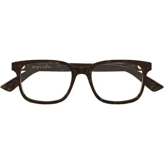 Alexander McQueen AM0541O Lunettes de Vue Homme Carrées Havane