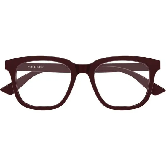 Alexander McQueen AM0539O Lunettes de Vue Carrées Rouges Femme