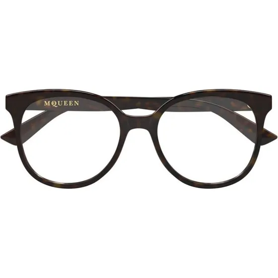 Alexander McQueen AM0540O Lunettes de Vue Femme Œil de Chat Havana