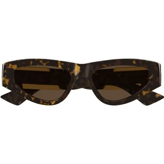 Bottega Veneta BV1407S Lunettes de Soleil Cat Eye Havane Marron