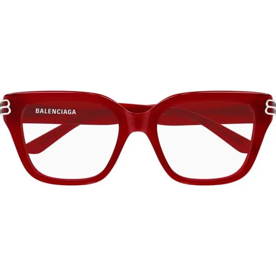 Balenciaga BB0437O Lunettes de Vue Carrées Rouges 54mm