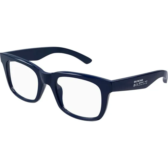 Balenciaga BB0428O 010 Lunettes de Vue Carrées Bleu Transparent