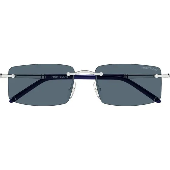 Montblanc MB0443S Lunettes de Soleil Homme Argent Rectangulaires