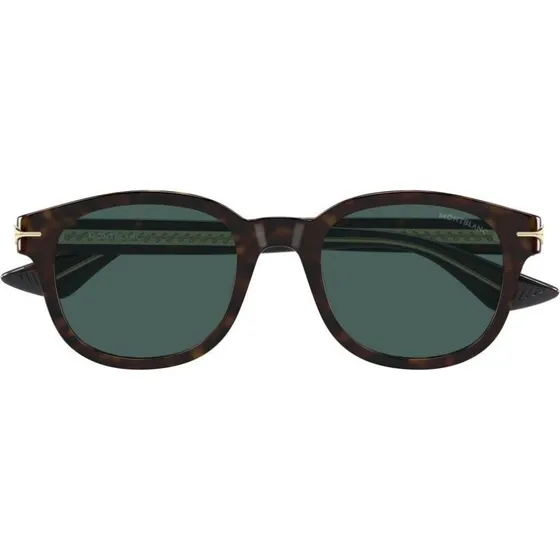 Montblanc MB0435S Lunettes de Soleil Homme Rondes Havane Vert 51mm