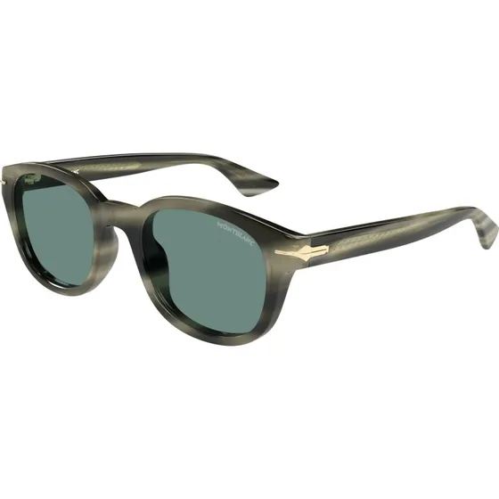 Montblanc MB0435S 005 Lunettes de Soleil Rondes en Acétate Havana