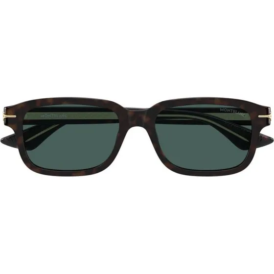 Montblanc MB0436S Lunettes de Soleil Homme Havane Rectangles Vert 54mm