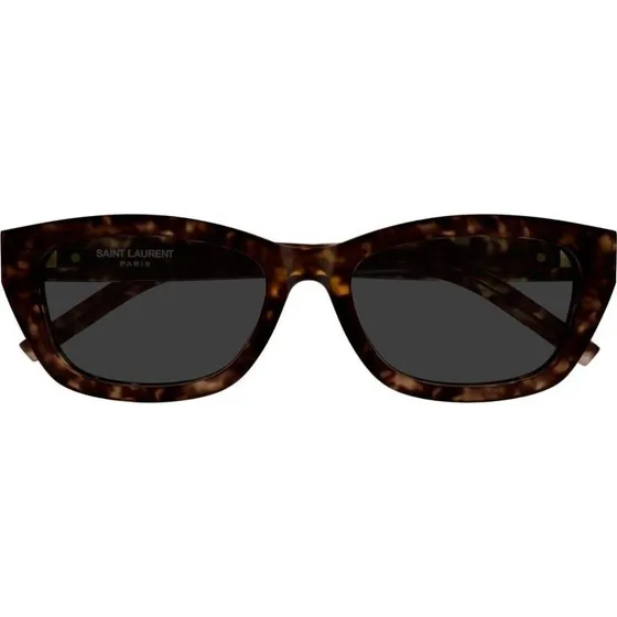 Saint Laurent SL M153 Lunettes de Soleil Carrées Havane Gris